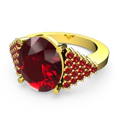 Bianna Yüzük - Garnet 18 ayar altın yüzük #qlupgs