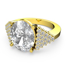Bianna Yüzük - Swarovski ve pırlanta 14 ayar altın yüzük (0.45 karat) #svj4pz