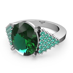 Bianna Yüzük - Yeşil kuvars 18 ayar beyaz altın yüzük #zp9q4a