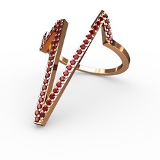 Garnet 925 ayar rose altın kaplama gümüş yüzük