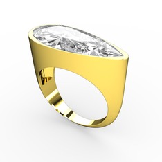 Yaşam Yüzük - Swarovski 925 ayar altın kaplama gümüş yüzük #1cf1vru