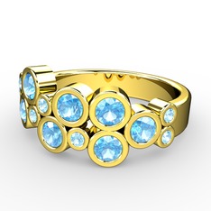 Karma Yüzük - Akuamarin 18 ayar altın yüzük #1cw51x0