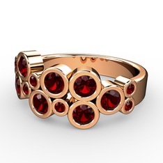 Garnet 14 ayar rose altın yüzük