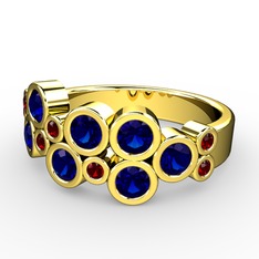 Lab safir ve garnet 18 ayar altın yüzük