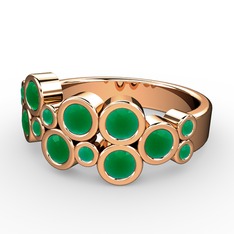 Karma Yüzük - Kök zümrüt 925 ayar rose altın kaplama gümüş yüzük #40ff1w