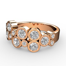 Swarovski ve beyaz zirkon 18 ayar rose altın yüzük