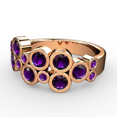 Ametist 8 ayar rose altın yüzük