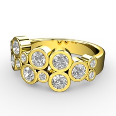Karma Yüzük - Beyaz zirkon ve swarovski 8 ayar altın yüzük #pybqeb