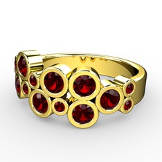 Karma Yüzük - Garnet 14 ayar altın yüzük #q522s9