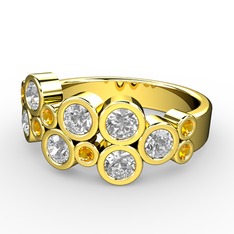 Karma Yüzük - Swarovski ve sitrin 14 ayar altın yüzük #qnvira