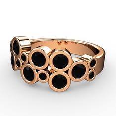 Karma Yüzük - Siyah zirkon 8 ayar rose altın yüzük #zx9mro