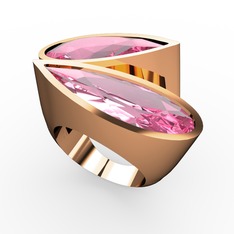 Pembe kuvars 8 ayar rose altın yüzük