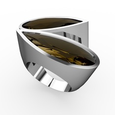 İkili Yaşam Yüzük - Dumanlı kuvars 925 ayar gümüş yüzük #1uwodm5