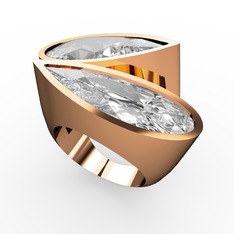 İkili Yaşam Yüzük - Swarovski ve beyaz zirkon 18 ayar rose altın yüzük #jfk5lf