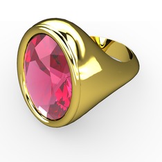 Ada Yüzük - Pembe kuvars 925 ayar altın kaplama gümüş yüzük #1k8ojey