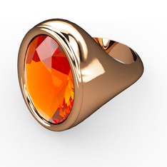 Ada Yüzük - Sitrin 925 ayar rose altın kaplama gümüş yüzük #1lw93su