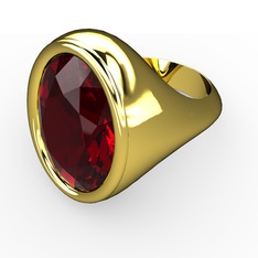 Ada Yüzük - Garnet 925 ayar altın kaplama gümüş yüzük #1ozlwdv