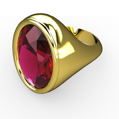 Ada Yüzük - Rodolit garnet 925 ayar altın kaplama gümüş yüzük #1ulqdia