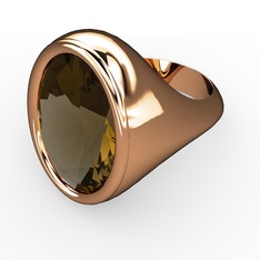 Dumanlı kuvars 925 ayar rose altın kaplama gümüş yüzük