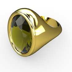Peridot 925 ayar altın kaplama gümüş yüzük