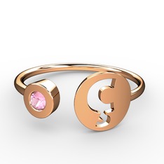 Pembe kuvars 8 ayar rose altın yüzük