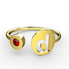 Garnet 14 ayar altın yüzük