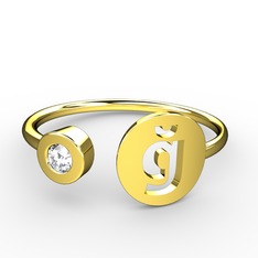 Swarovski 14 ayar altın yüzük