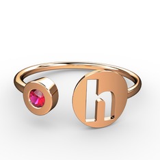 Rodolit garnet 14 ayar rose altın yüzük
