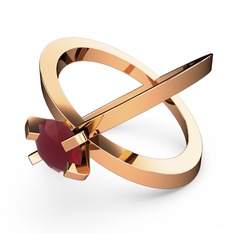 Venüs Tektaş Yüzük - Kök yakut 14 ayar rose altın yüzük #126pq2f