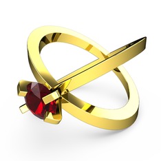 Garnet 18 ayar altın yüzük