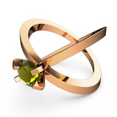 Peridot 14 ayar rose altın yüzük