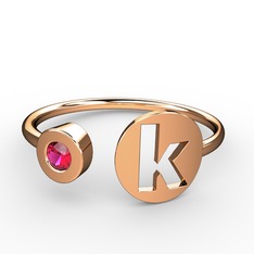 Rodolit garnet 8 ayar rose altın yüzük
