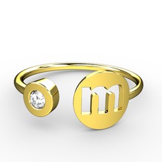 Swarovski 925 ayar altın kaplama gümüş yüzük