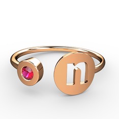 Rodolit garnet 8 ayar rose altın yüzük