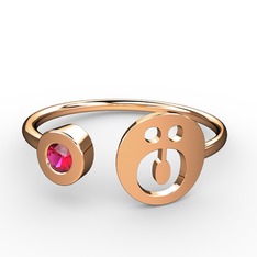 Rodolit garnet 18 ayar rose altın yüzük