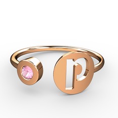 Pembe kuvars 8 ayar rose altın yüzük