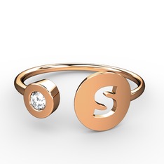Swarovski 8 ayar rose altın yüzük
