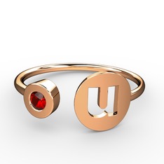 Garnet 8 ayar rose altın yüzük