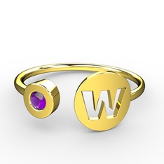 Ametist 925 ayar altın kaplama gümüş yüzük