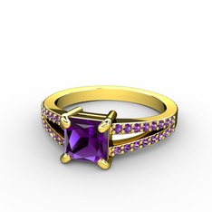 Mida Tektaş Yüzük - Ametist 18 ayar altın yüzük #1apkddo