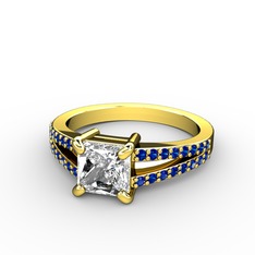 Mida Tektaş Yüzük - Pırlanta ve lab safir 18 ayar altın yüzük (1.24 karat) #1sig7jk