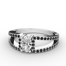 Swarovski ve siyah zirkon 925 ayar gümüş yüzük