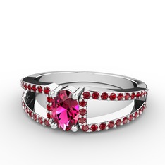 Mimoza Yüzük - Rodolit garnet ve garnet 925 ayar gümüş yüzük #1lwmurm