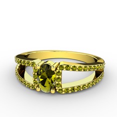 Mimoza Yüzük - Peridot 8 ayar altın yüzük #79tqug