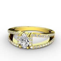 Mimoza Yüzük - Swarovski 18 ayar altın yüzük #r19bxp