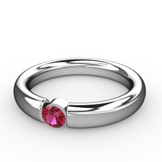 Rodolit garnet 18 ayar beyaz altın yüzük