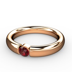 Garnet 14 ayar rose altın yüzük