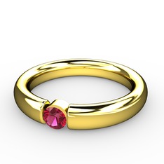 Rodolit garnet 18 ayar altın yüzük