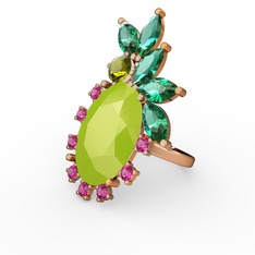 Arinna Yüzük - Neon sarı akrilik 8 ayar altın yüzük #1028v2y