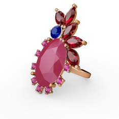 Neon pembe akrilik 18 ayar rose altın yüzük